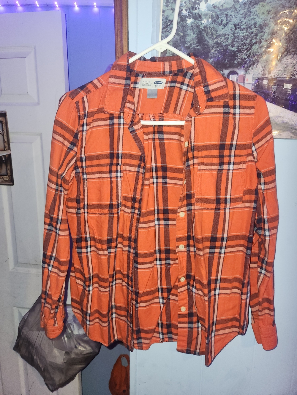 croft & barrow Orange Plaid Button-Down Shirt